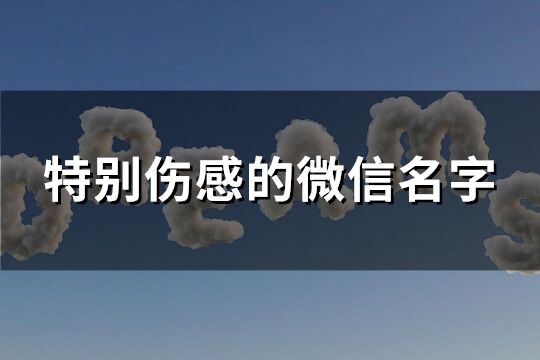 特别伤感的微信名字(1024个)