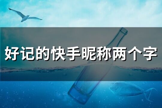 好记的快手昵称两个字(共627个)