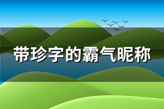 带珍字的霸气昵称(67个)