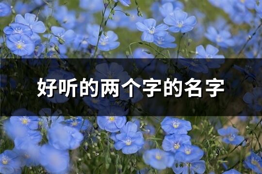 好听的两个字的名字(共39个)