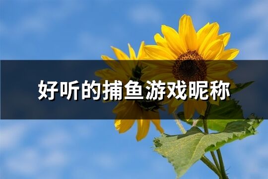 好听的捕鱼游戏昵称(精选285个)