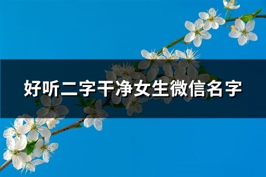 好听二字干净女生微信名字(优选867个)