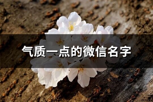 气质一点的微信名字(优选1650个)