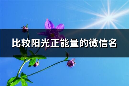 比较阳光正能量的微信名(优选458个)