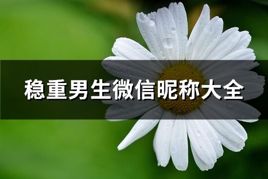 稳重男生微信昵称大全(共1064个)