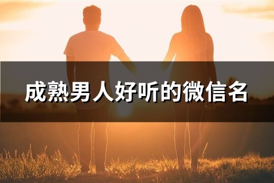 成熟男人好听的微信名(共1158个)