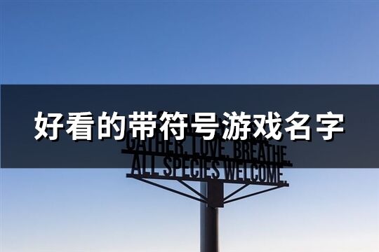 好看的带符号游戏名字(优选181个)