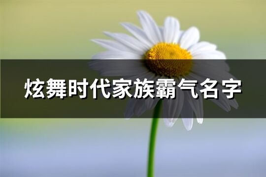 炫舞时代家族霸气名字(共118个)