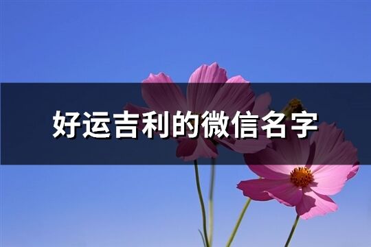 好运吉利的微信名字(2607个)