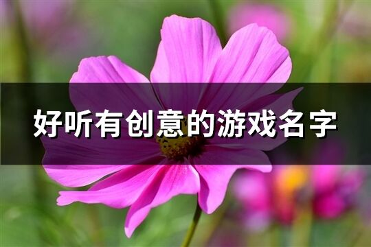 好听有创意的游戏名字(优选153个)