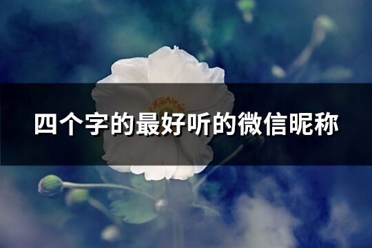 四个字的最好听的微信昵称(657个)