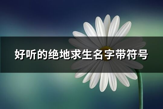 好听的绝地求生名字带符号(129个)