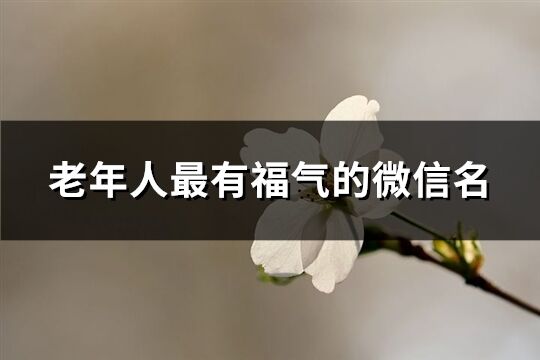 老年人最有福气的微信名(232个)