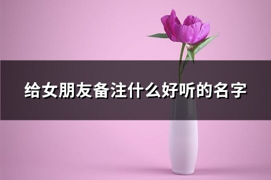 给女朋友备注什么好听的名字(精选80个)