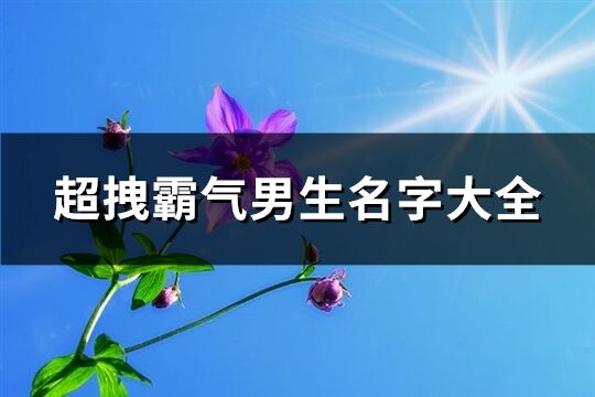 超拽霸气男生名字大全(共270个)