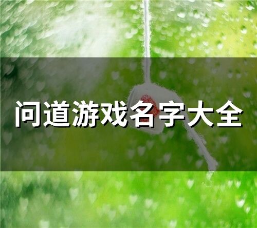 问道游戏名字大全(77个)