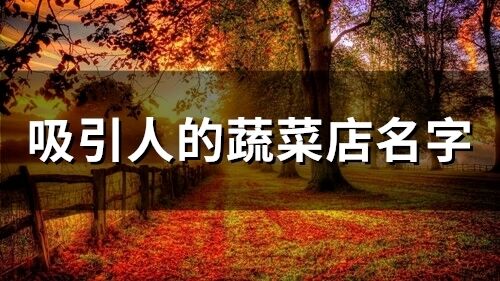 吸引人的蔬菜店名字(精选208个)