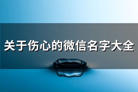 关于伤心的微信名字大全(精选612个)