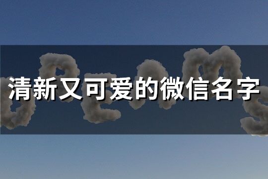 清新又可爱的微信名字 可爱又小清新的昵称(237个)