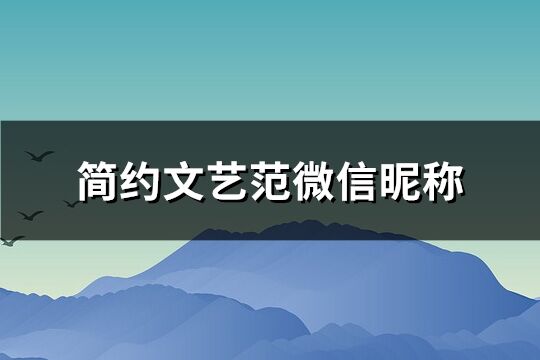 简约文艺范微信昵称(优选335个)