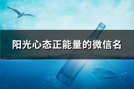 阳光心态正能量的微信名(529个)