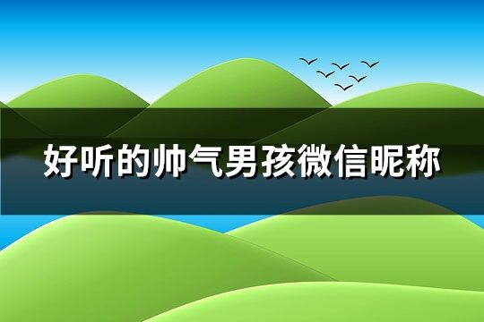 好听的帅气男孩微信昵称(优选353个)