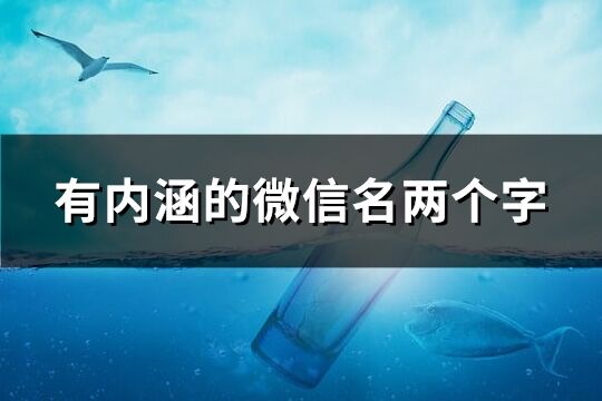 有内涵的微信名两个字(精选322个)