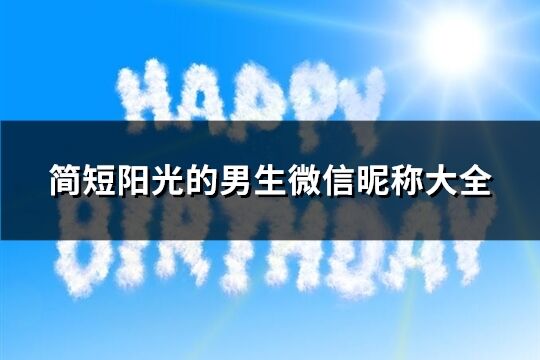 简短阳光的男生微信昵称大全(精选73个)