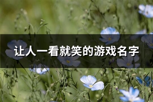 让人一看就笑的游戏名字(精选258个)