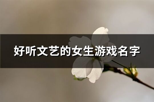 好听文艺的女生游戏名字(279个)