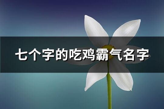 七个字的吃鸡霸气名字(优选202个)