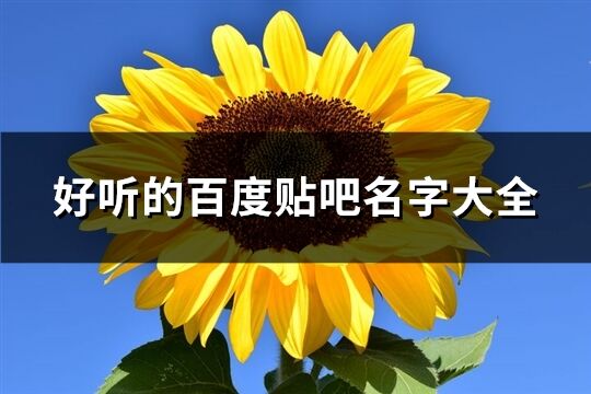 好听的百度贴吧名字大全(优选120个)