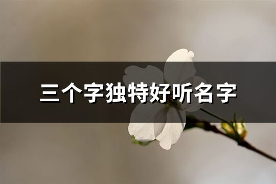 三个字独特好听名字(717个)