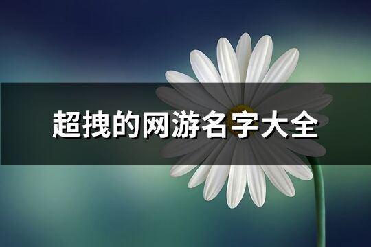 超拽的网游名字大全(共673个)