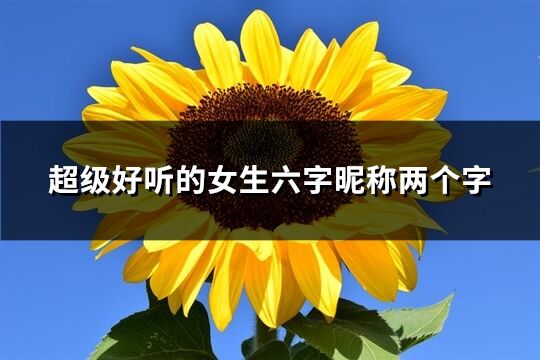 超级好听的女生六字昵称两个字(精选278个)