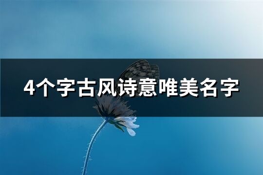 4个字古风诗意唯美名字(精选416个)