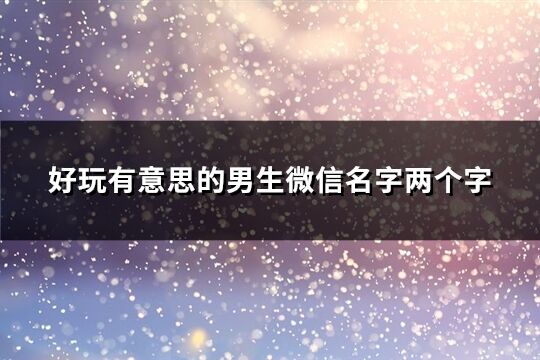 好玩有意思的男生微信名字两个字(优选652个)