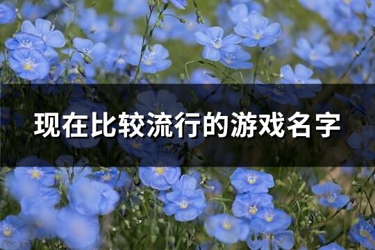 现在比较流行的游戏名字(精选567个)