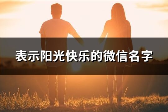 表示阳光快乐的微信名字(优选344个)