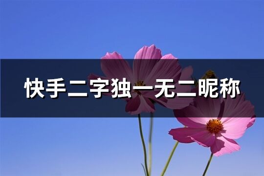 快手二字独一无二昵称(共717个)