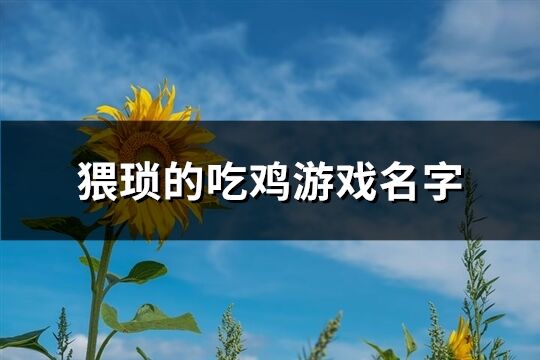 猥琐的吃鸡游戏名字(129个)