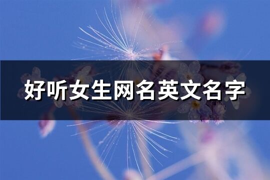 好听女生网名英文名字(137个)