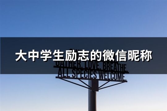 大中学生励志的微信昵称(精选80个)