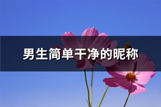 男生简单干净的昵称(精选836个)