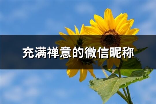 充满禅意的微信昵称(共75个)