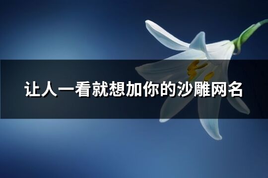 让人一看就想加你的沙雕网名(优选32个)