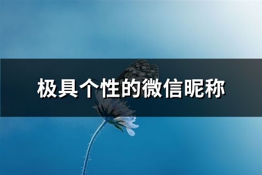 极具个性的微信昵称(精选629个)