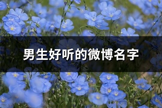 男生好听的微博名字(265个)