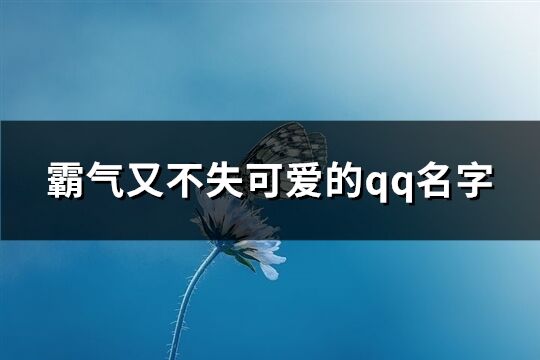 霸气又不失可爱的qq名字(100个)