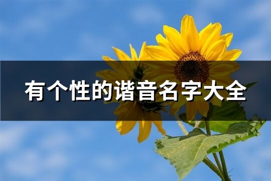 有个性的谐音名字大全(92个)